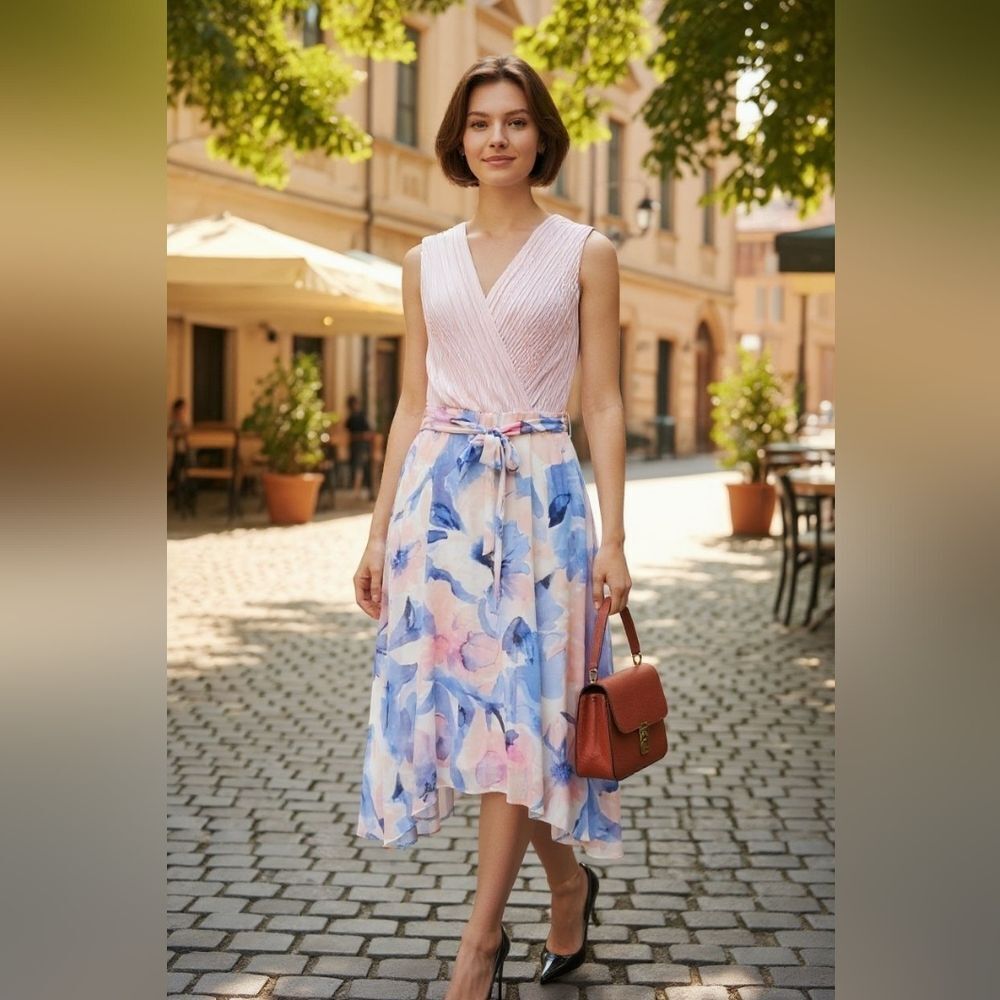 DKNY- Pink and Blue Floral Dress